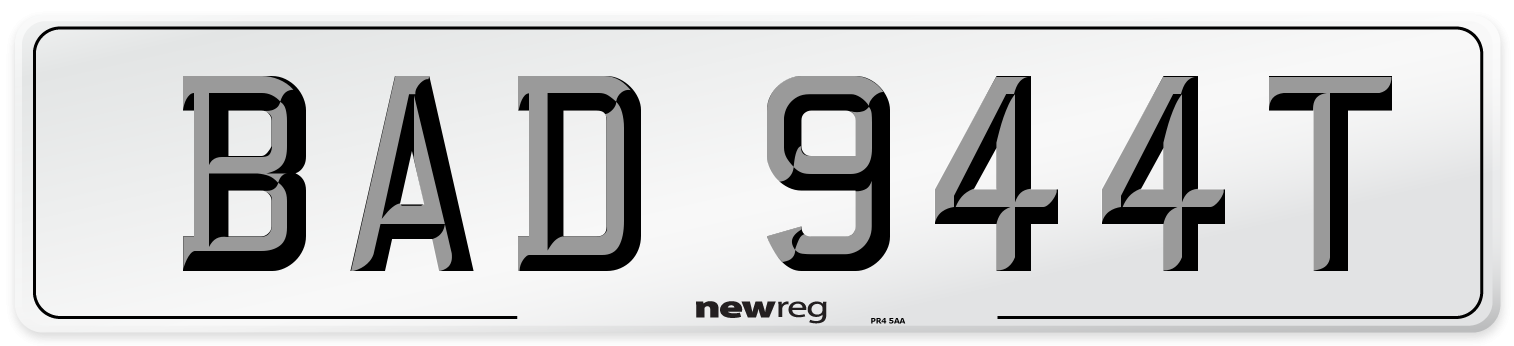 BAD 944T Number Plate from New Reg